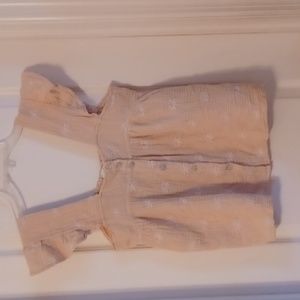 Joie Flutter Sleeve Tank Sleeveless Top Embroidered sz S